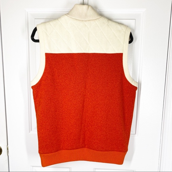 KYJ Golf Orange and Cream Color Block Zip Front Vest - Picture 6 of 7